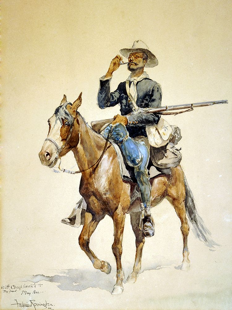 A Mounted Infantryman art print by Frederic Remington for $57.95 CAD