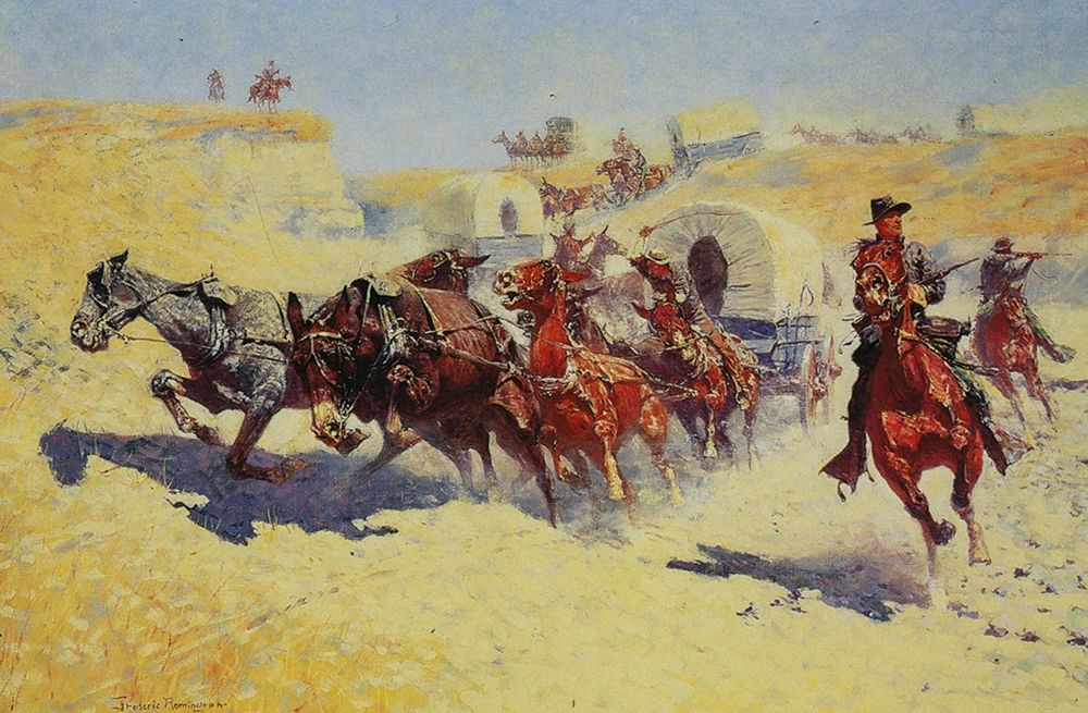 Attack on the Supply Wagons art print by Frederic Remington for $57.95 CAD