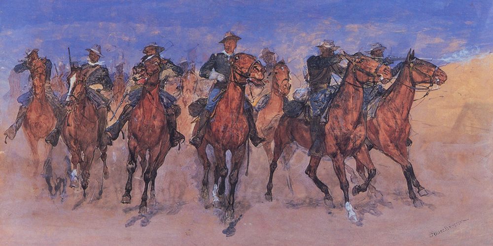 Captain Dodges Colored Troopers to the Rescue art print by Frederic Remington for $57.95 CAD