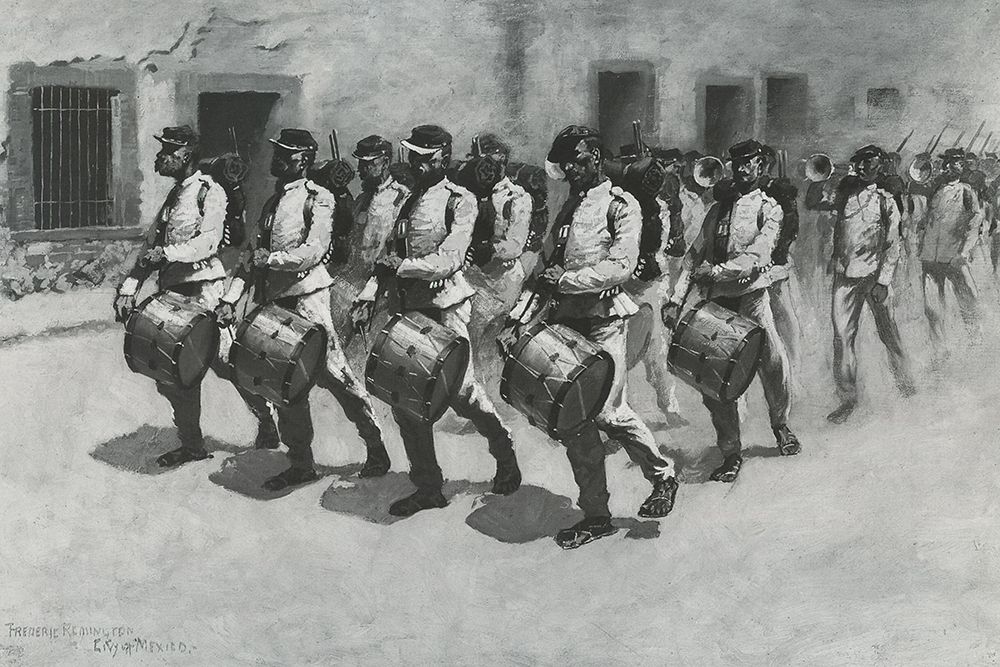 Drum Corps-Mexican Army-Sketch art print by Frederic Remington for $57.95 CAD