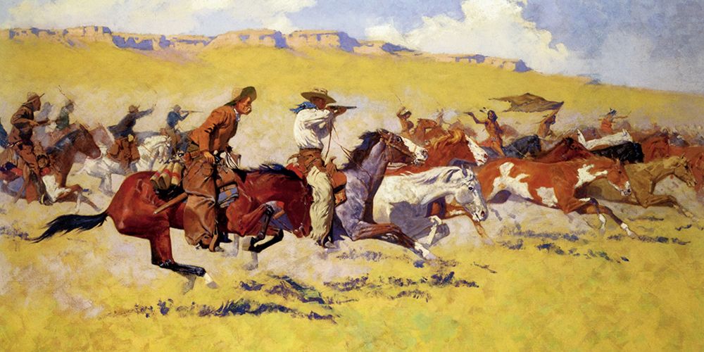 Fight for the Stolen Herd art print by Frederic Remington for $57.95 CAD
