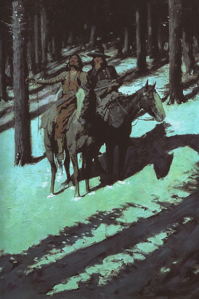 Indian Scouts in the Moonlight art print by Frederic Remington for $57.95 CAD
