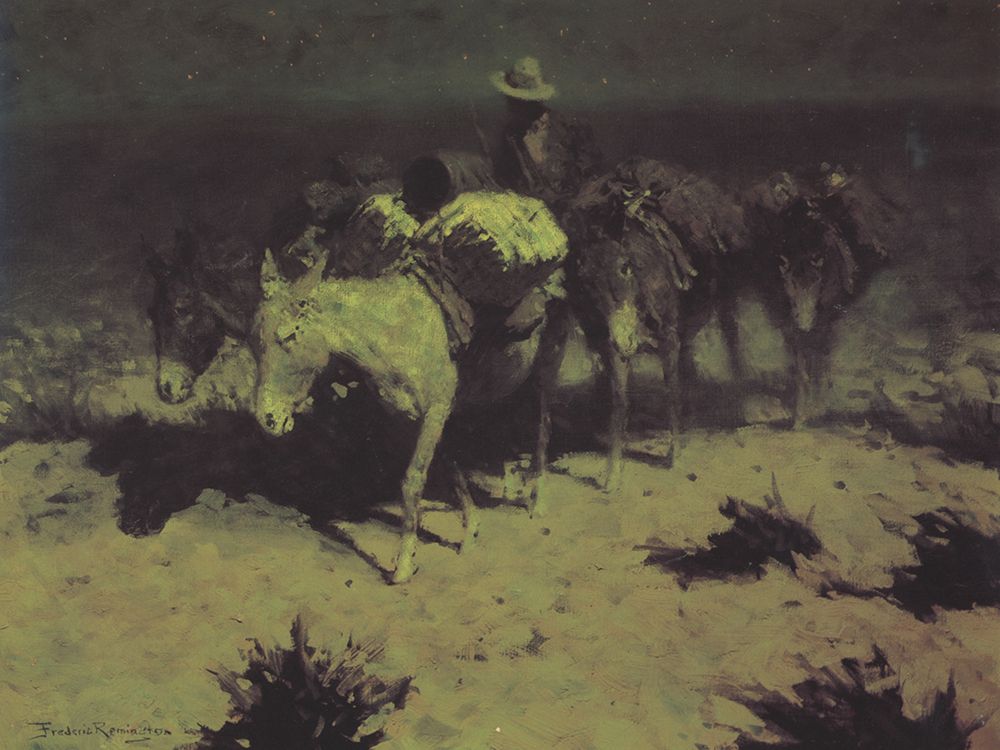 Moonlight Scene art print by Frederic Remington for $57.95 CAD