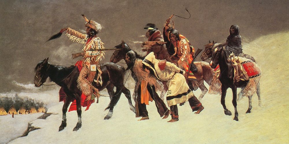 Return of the Blackfoot War Party art print by Frederic Remington for $57.95 CAD