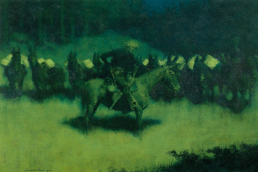 Scare in a Pack Train art print by Frederic Remington for $57.95 CAD
