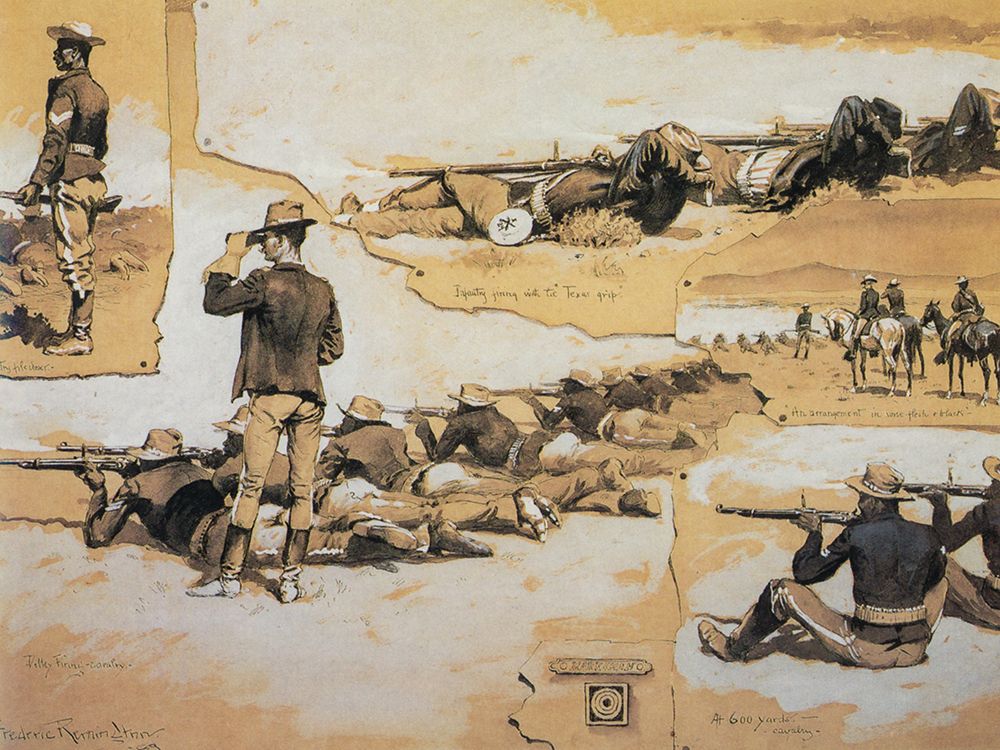 Skirmish Line - Target Practice 1889 art print by Frederic Remington for $57.95 CAD