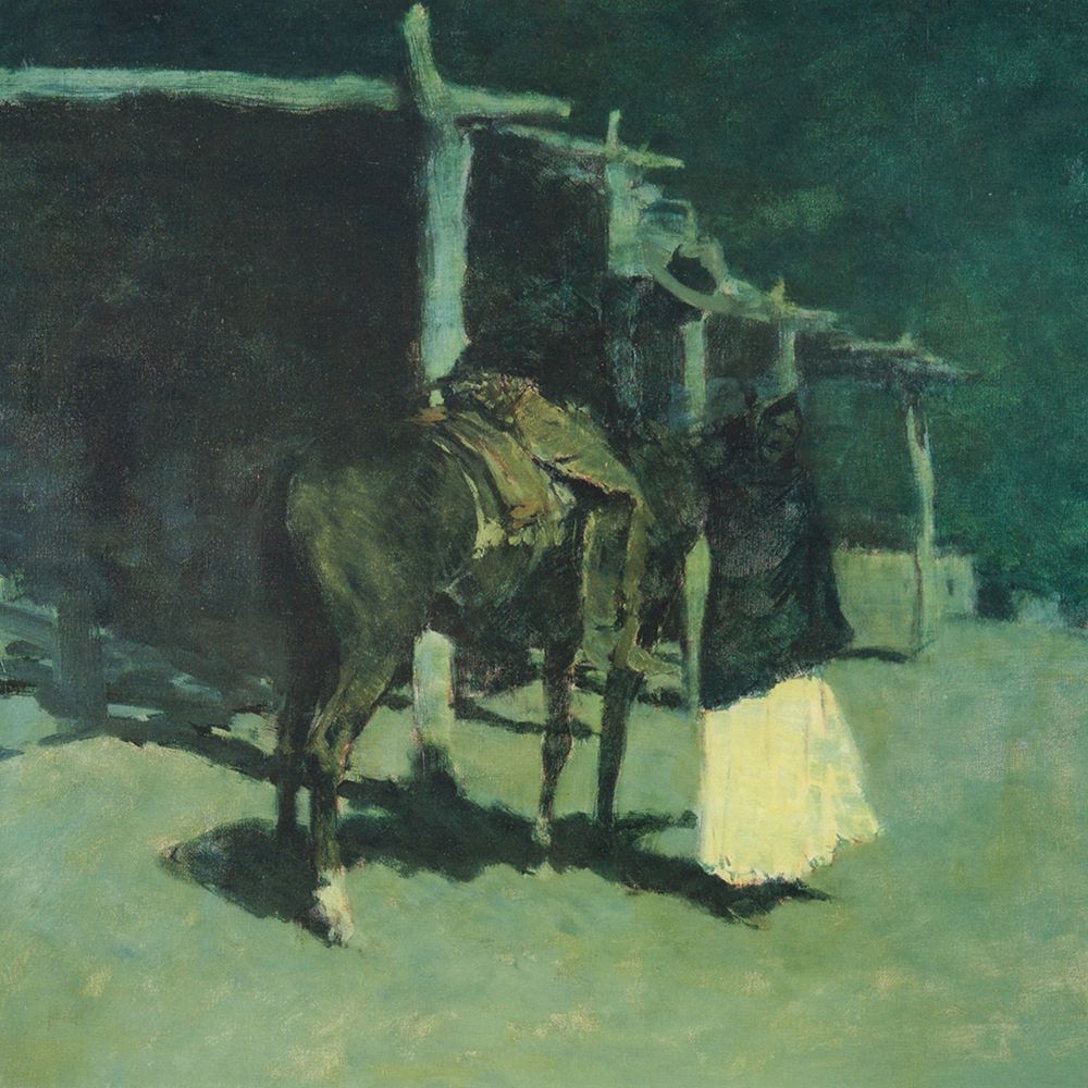Waiting in the Moonlight art print by Frederic Remington for $57.95 CAD