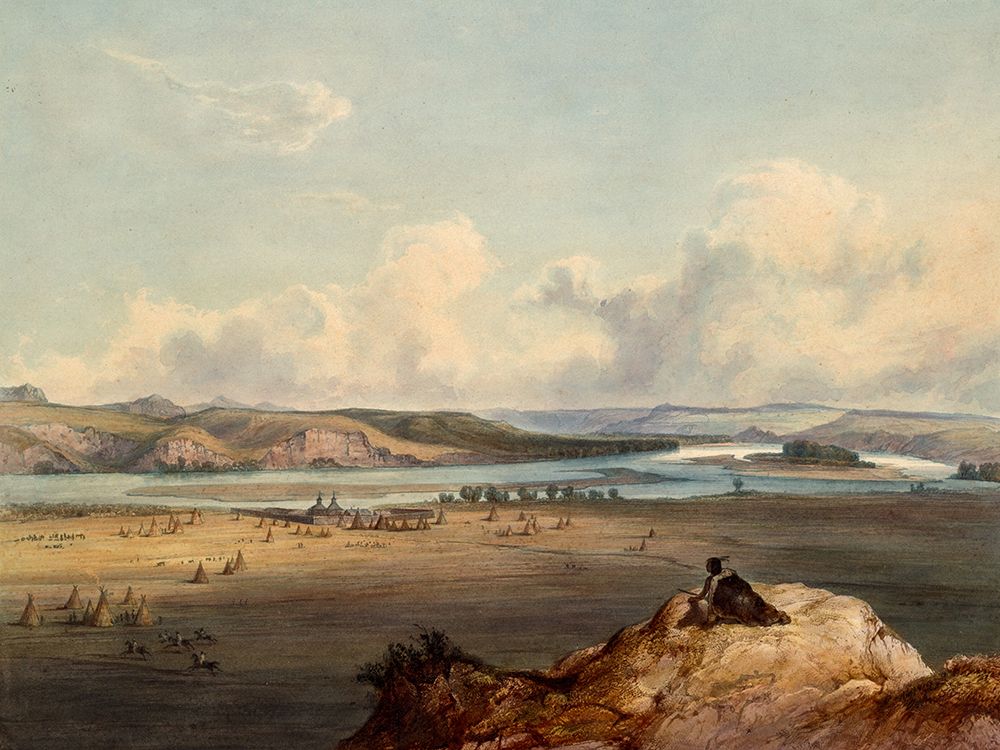 The Trading post Fort Pierre in present South Dakota art print by Karl Bodmer for $57.95 CAD