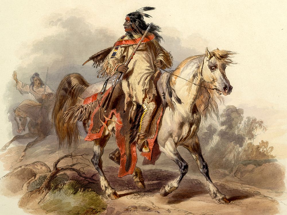 Blackfoot Indian art print by Karl Bodmer for $57.95 CAD