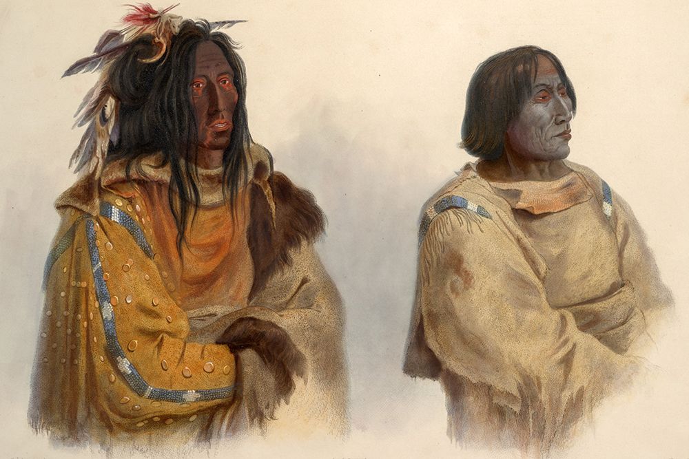 Blackfoot chief and Peikann chief art print by Karl Bodmer for $57.95 CAD