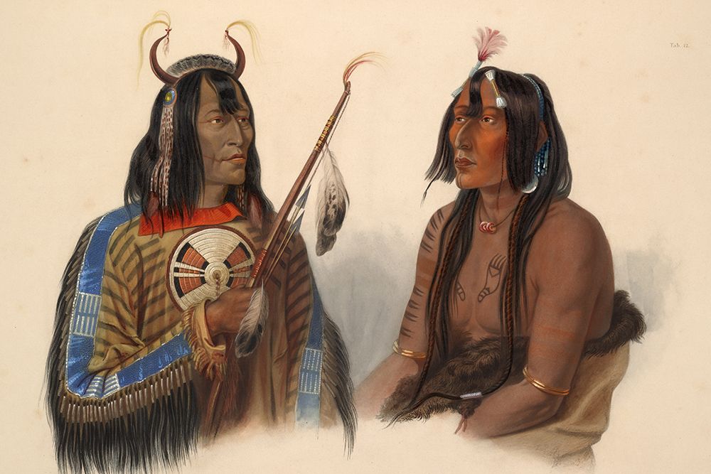 An Assiniboin indian and a Yanktonan indian art print by Karl Bodmer for $57.95 CAD
