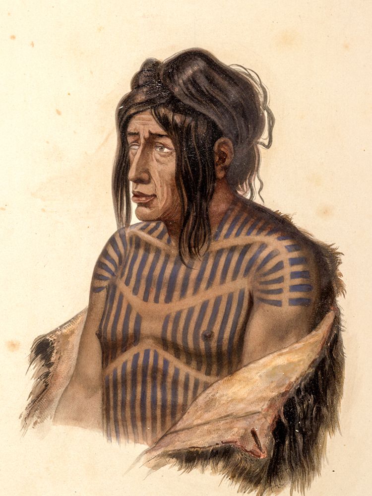 Mahsette Kuiuab Chief of the Cree indians art print by Karl Bodmer for $57.95 CAD