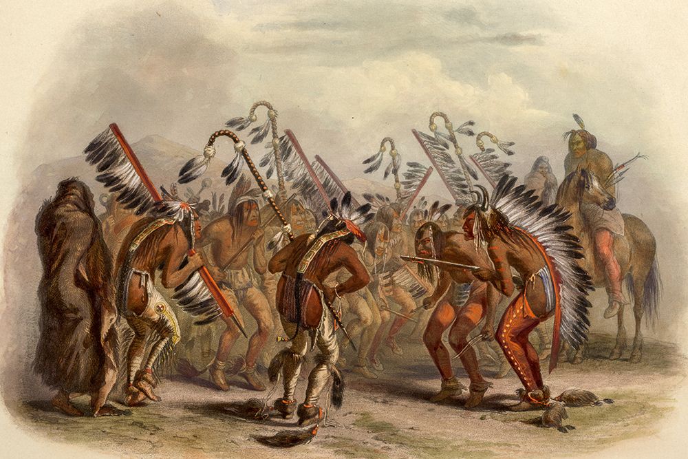 Dance of the Mandan Indians art print by Karl Bodmer for $57.95 CAD