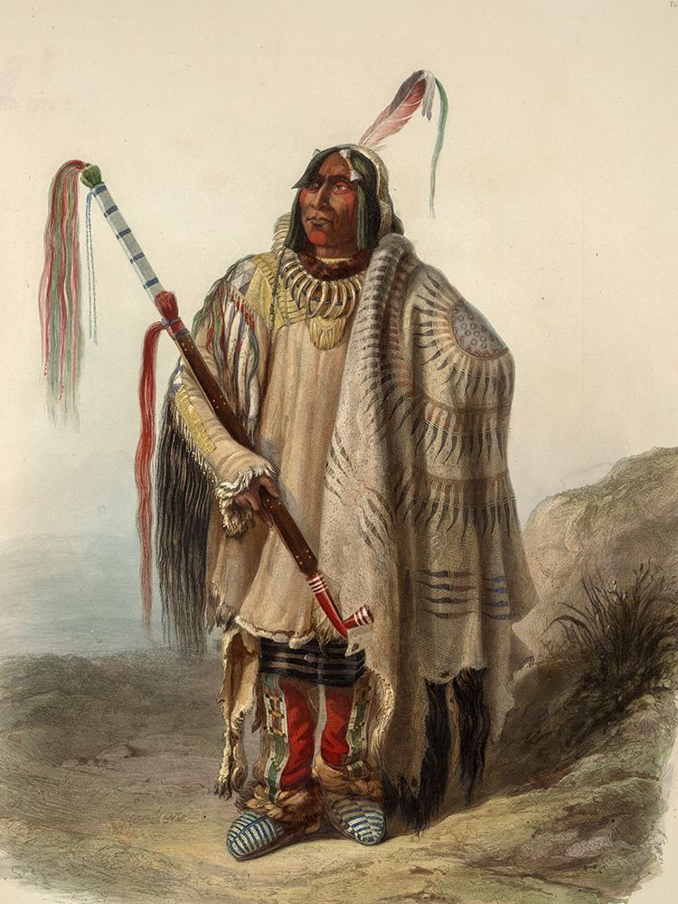 A Minatarre or Big-bellied indian art print by Karl Bodmer for $57.95 CAD