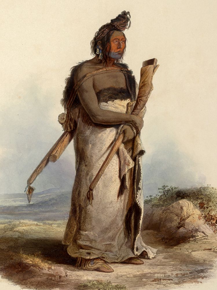 Mexkemahuastan Chief of the Bigbellies of the prarie art print by Karl Bodmer for $57.95 CAD