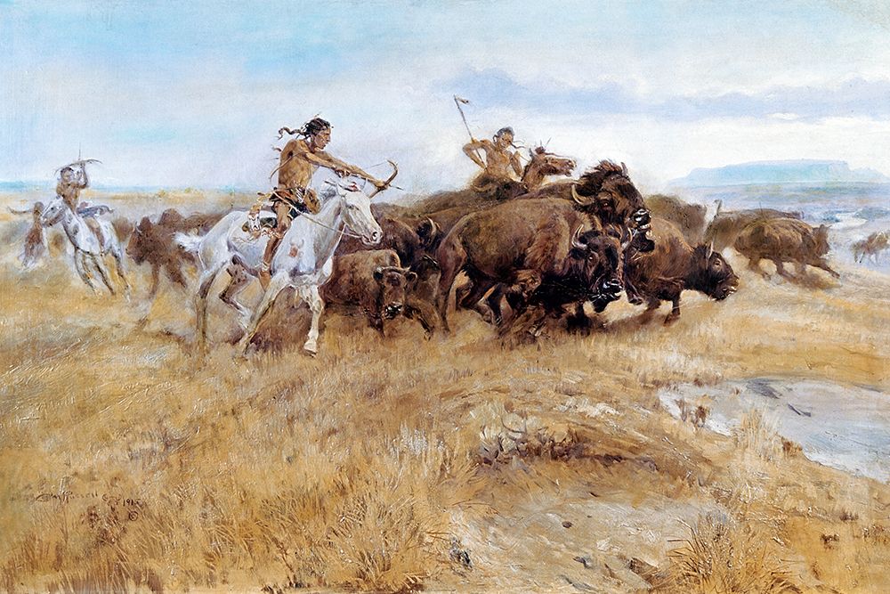 The Buffalo Hunt art print by Charles Marion Russell for $57.95 CAD