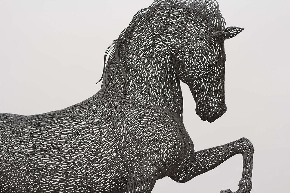 Horse wrought iron statue art print by The Yellowstone Collection for $57.95 CAD