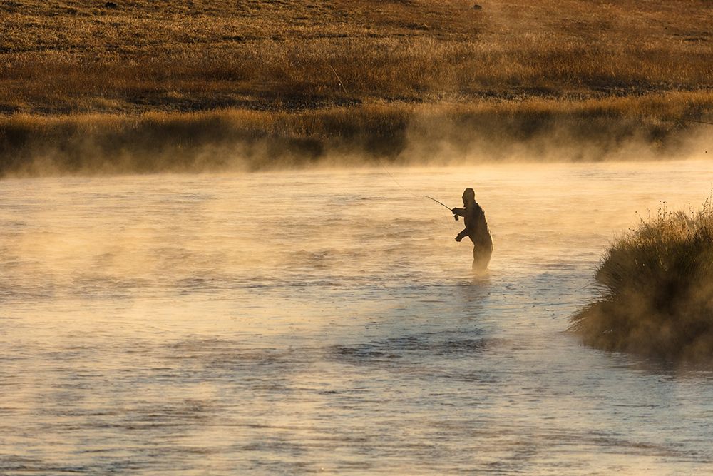 Fall Fishing on the Madison River at Sunrise, Yellowstone National Park art print by Jacob W. Frank for $57.95 CAD