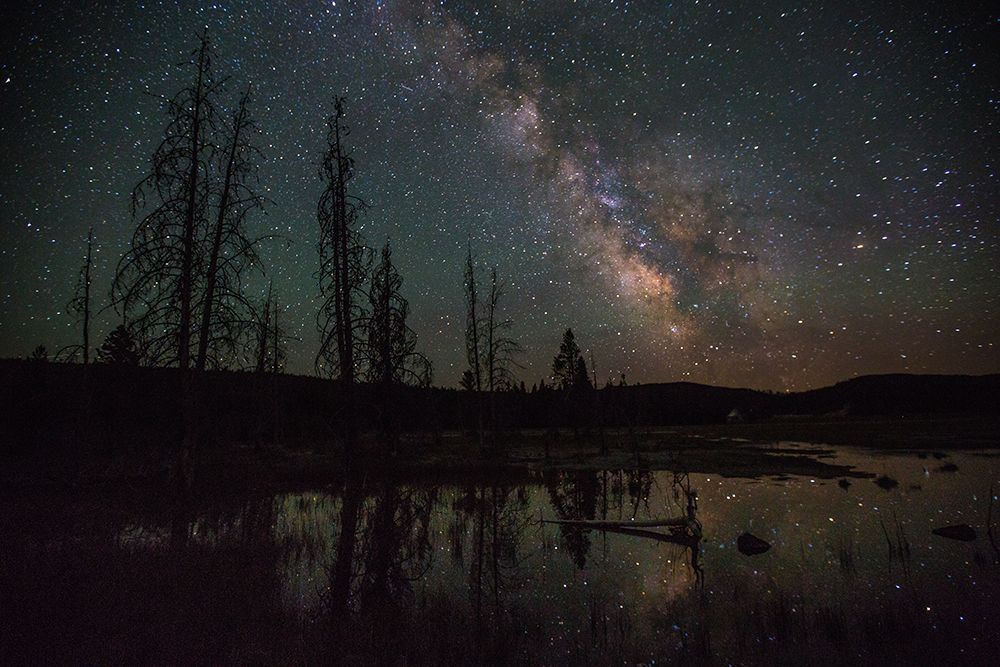 Firehole Lake Drive and Milky Way, Yellowstone National Park art print by The Yellowstone Collection for $57.95 CAD