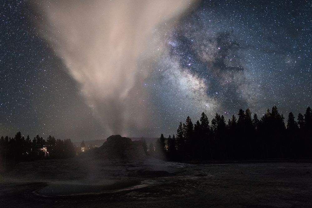 Milky Way over Castle Geyser, Yellowstone National Park art print by The Yellowstone Collection for $57.95 CAD