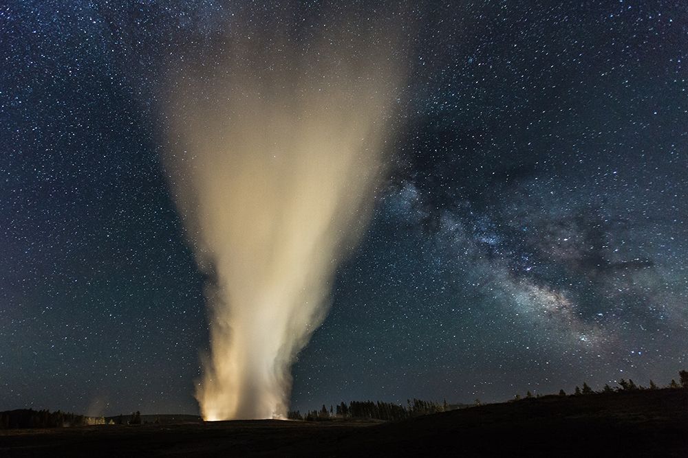 Old Faithful and The Milky Way, Yellowstone National Park art print by The Yellowstone Collection for $57.95 CAD