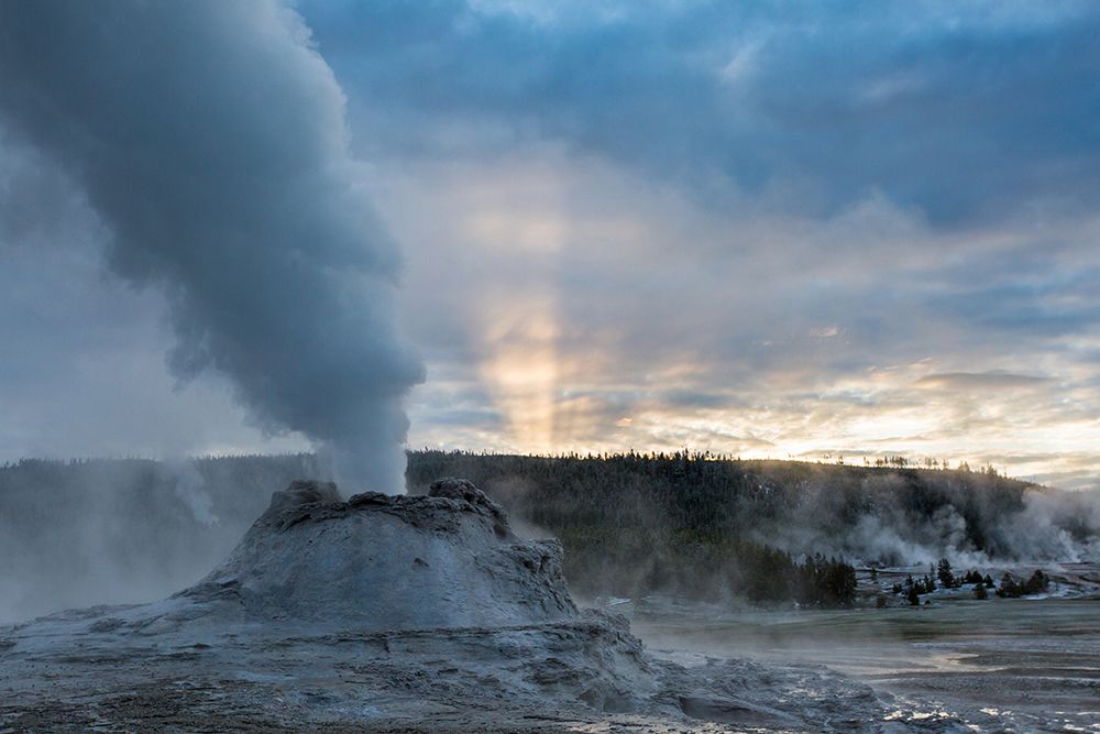 Sunrise at Castle Geyser, Yellowstone National Park art print by The Yellowstone Collection for $57.95 CAD