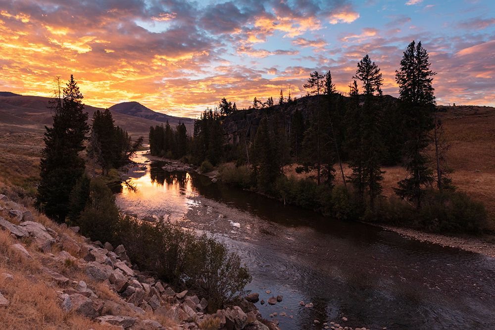 Sunrise over Lamar River, Yellowstone National Park art print by Jacob W. Frank for $57.95 CAD