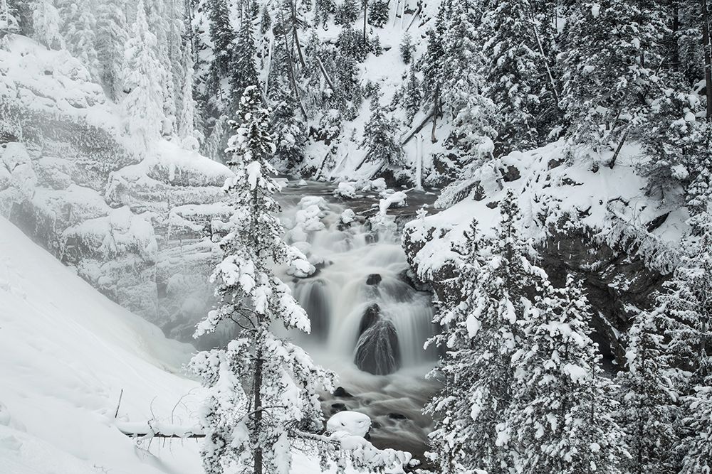 Winter at Firehole Falls, Yellowstone National Park art print by The Yellowstone Collection for $57.95 CAD