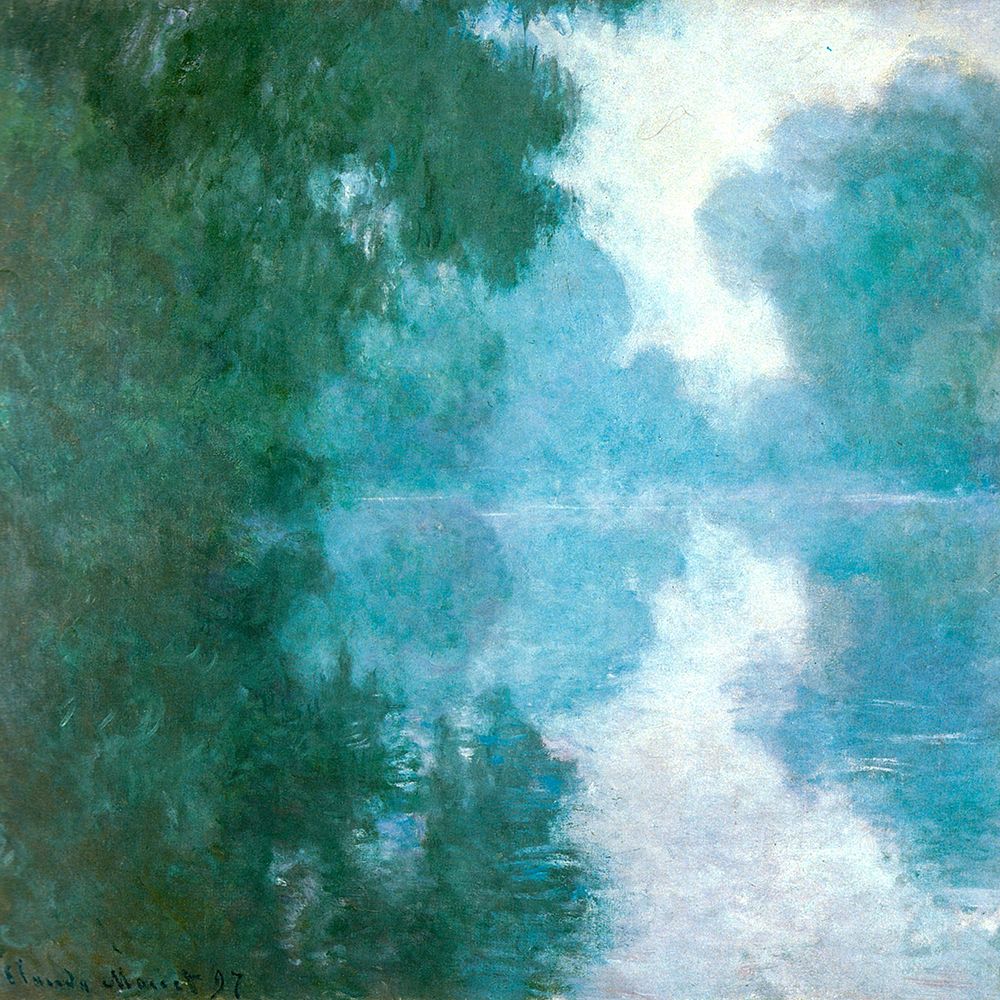 Seine at Giverny-morning mists 1897 art print by Claude Monet for $57.95 CAD