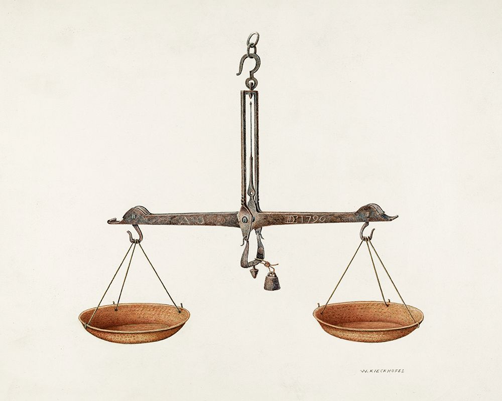 Balance Scales 1940 art print by William Kieckhofel for $57.95 CAD