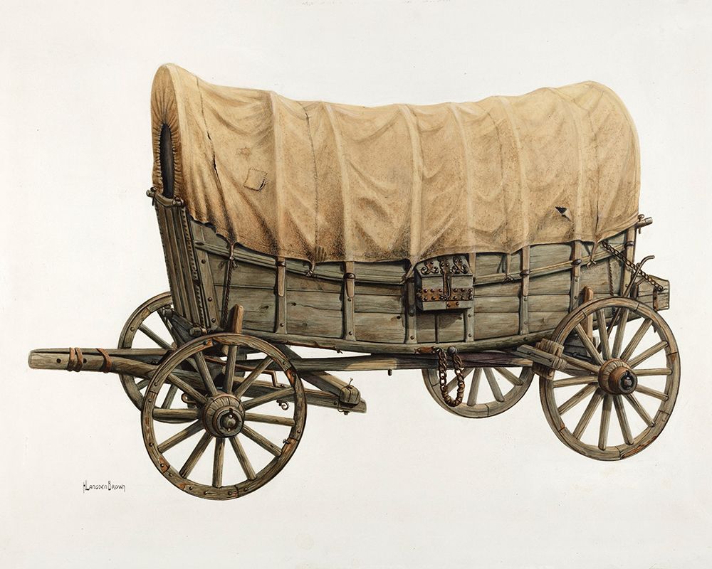 Conestoga Wagon 1938 art print by Langden H. Brown for $57.95 CAD
