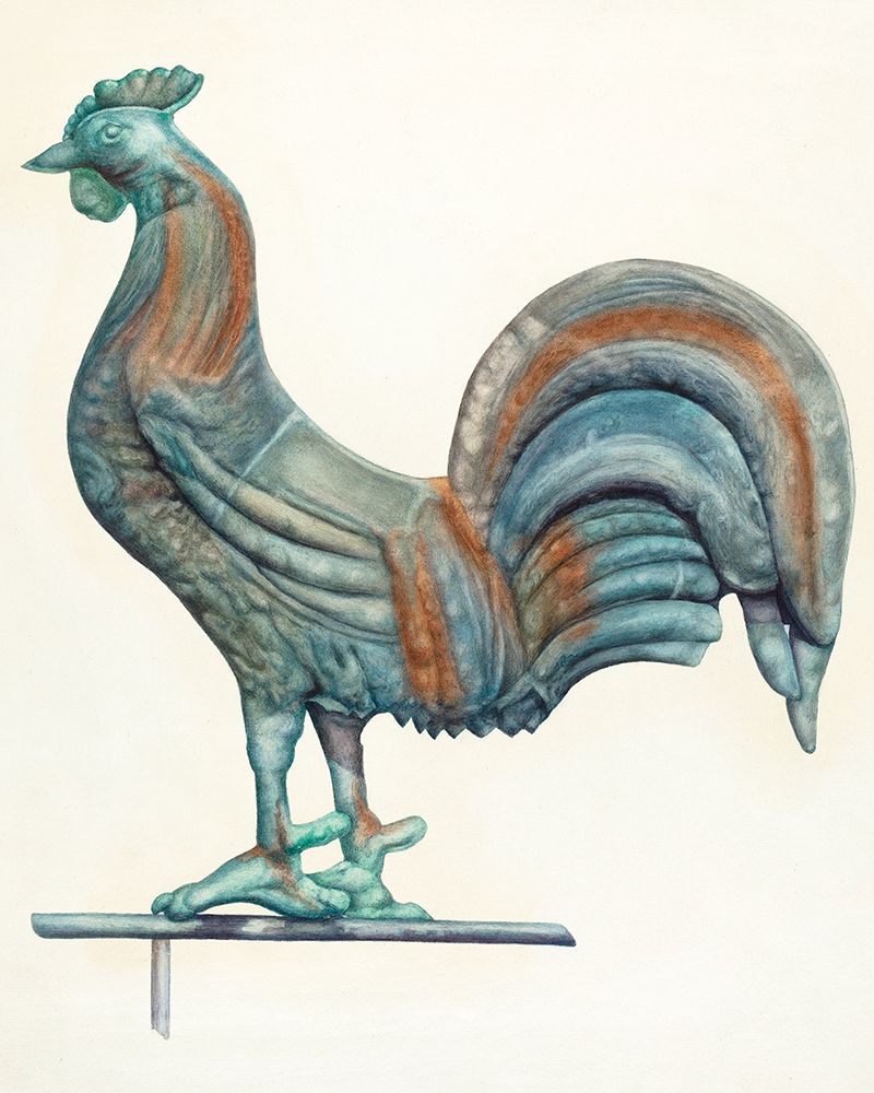 Copper Cock Weather Vane 1935 art print by Harriette Gale for $57.95 CAD