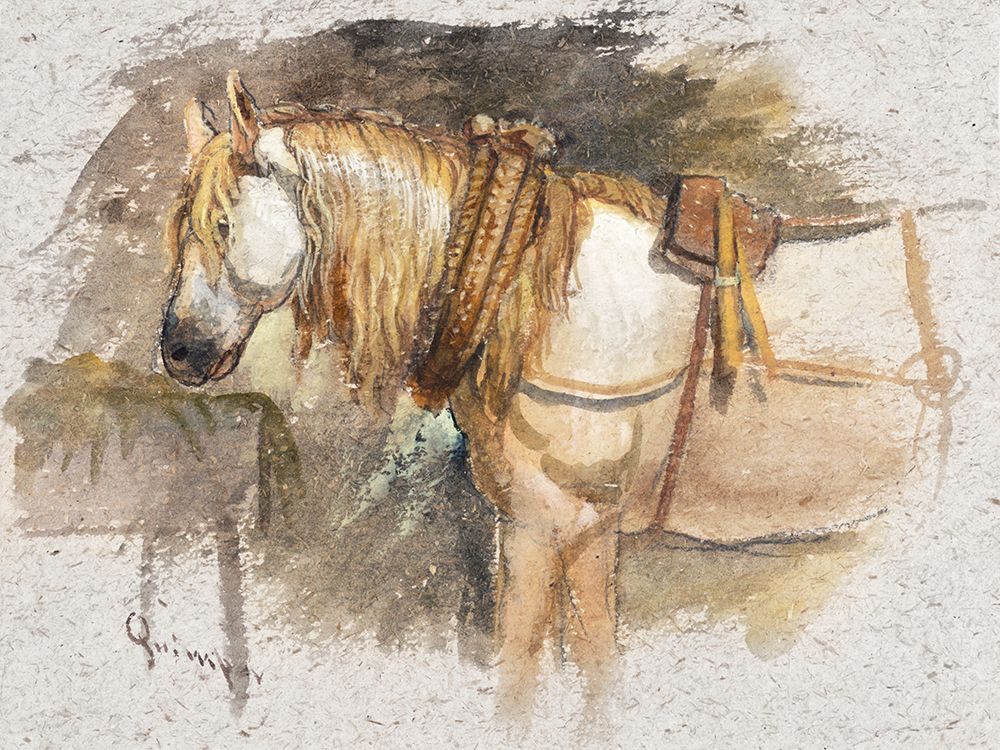 Study of a Horse-Brittany 1873 art print by Samuel Colman for $57.95 CAD