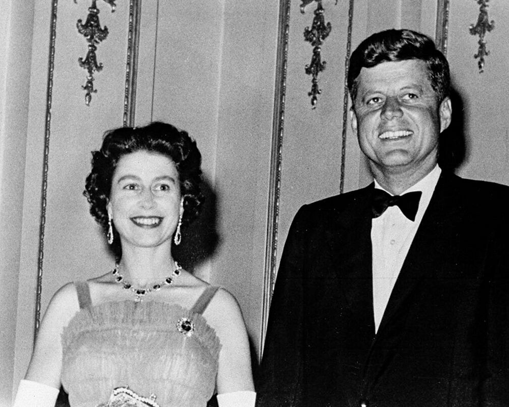 Queen Elizabeth II and President John Kennedy 1961 art print by Vintage Photography for $57.95 CAD