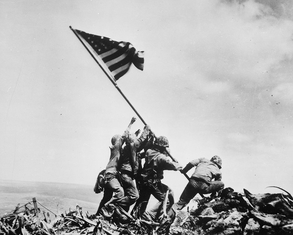 Flag Raising on Iwo Jima 1945 art print by Vintage Photography for $57.95 CAD