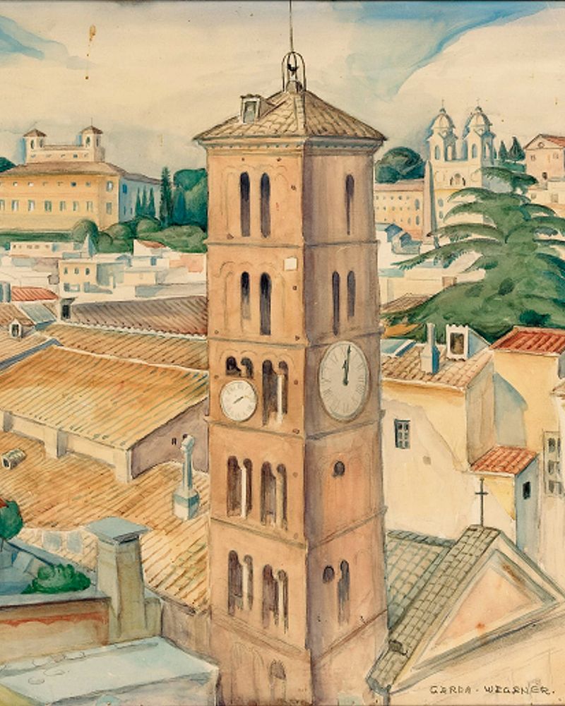 View of Rome near the church Trinitati Dei Monti art print by Gerda Wegener for $57.95 CAD