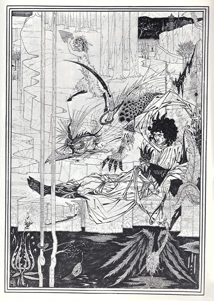 Morte DArthur 1893 - How Arthur saw Beast art print by Aubrey Beardsley for $57.95 CAD