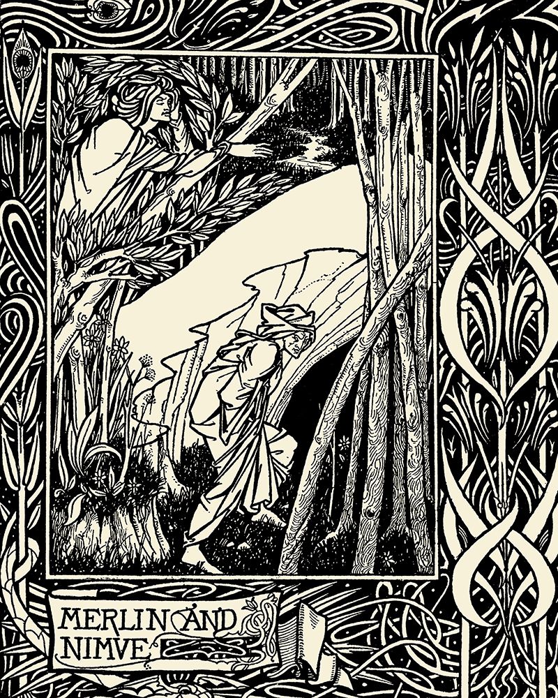 Morte DArthur 1893 - Merlin and Nimue art print by Aubrey Beardsley for $57.95 CAD