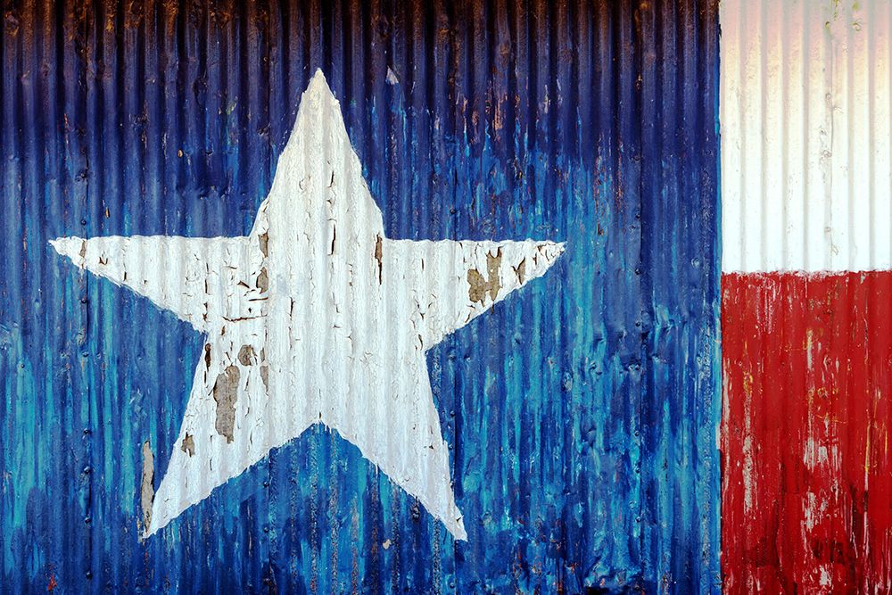 Texas State Flag painted on a barn art print by Texas Picture Archive for $57.95 CAD
