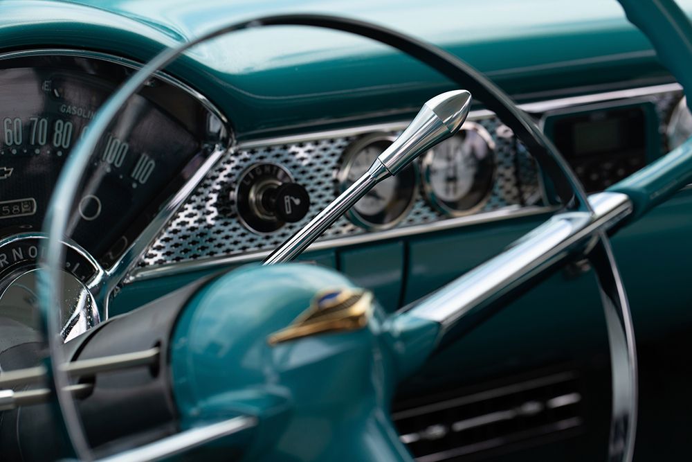 Classic Car Dashboard in Turquoise art print by Vintage Photo Archive for $57.95 CAD