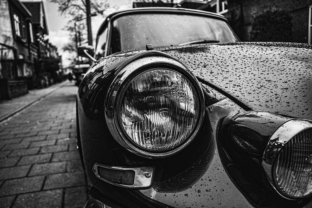 Vintage Headlight in Rain art print by Vintage Photo Archive for $57.95 CAD