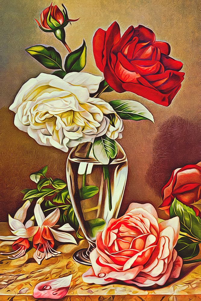 Roses in a Glass Vase art print by Alpenglow Workshop for $57.95 CAD