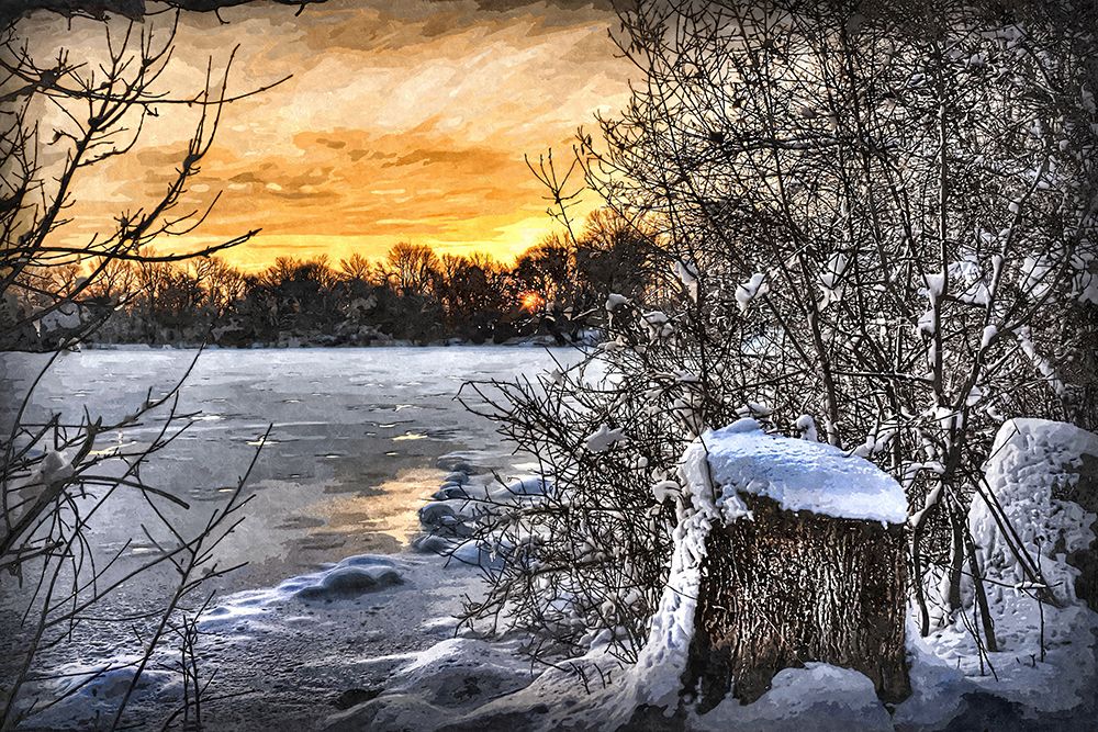 Frozen Lake at Sunset art print by Alpenglow Workshop for $57.95 CAD