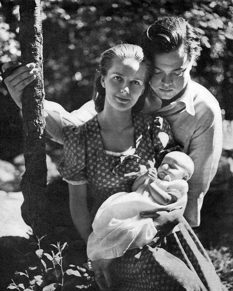 Orson Welles, Virginia Nicolson Welles with their baby daughter art print by Vintage Hollywood Archive for $57.95 CAD