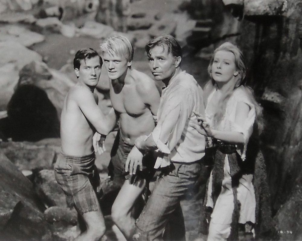 Pat Boone, Peter Ronson, James Mason, Arlene Dahl, Journey to the Center of the Earth, 1959 art print by Vintage Hollywood Archive for $57.95 CAD