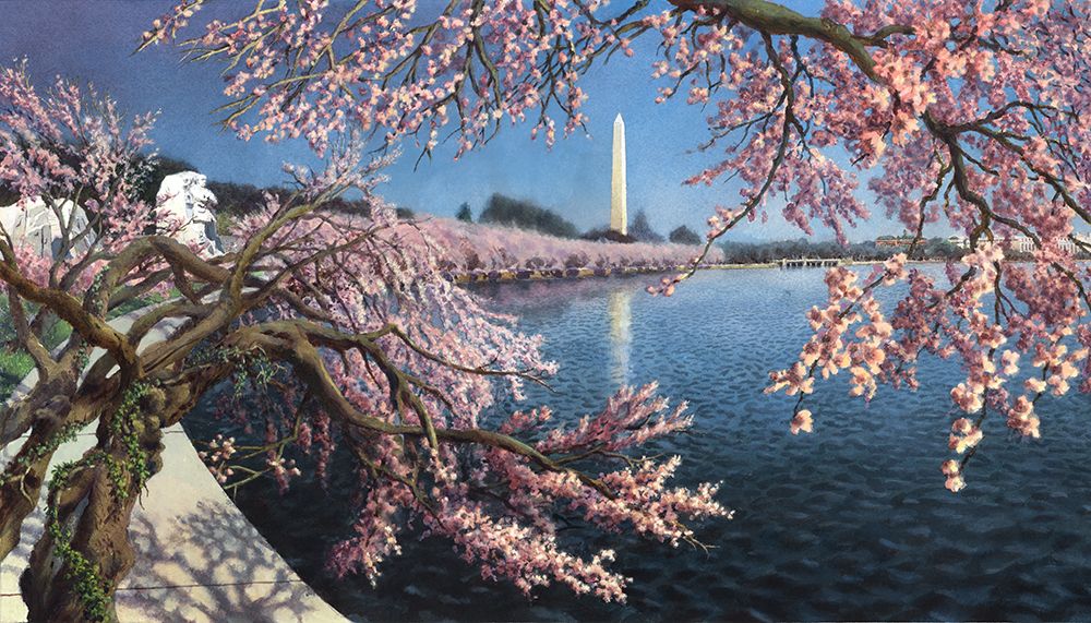 Washington Chronicle Tidal Basin art print by John Z. Wang for $57.95 CAD