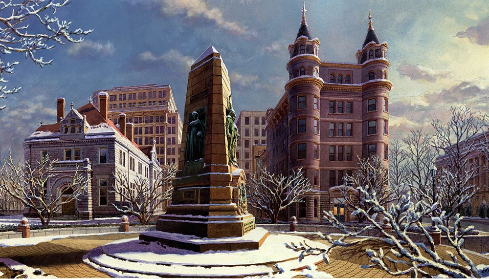 Washington Chronicle Indiana Plaza art print by John Z. Wang for $57.95 CAD