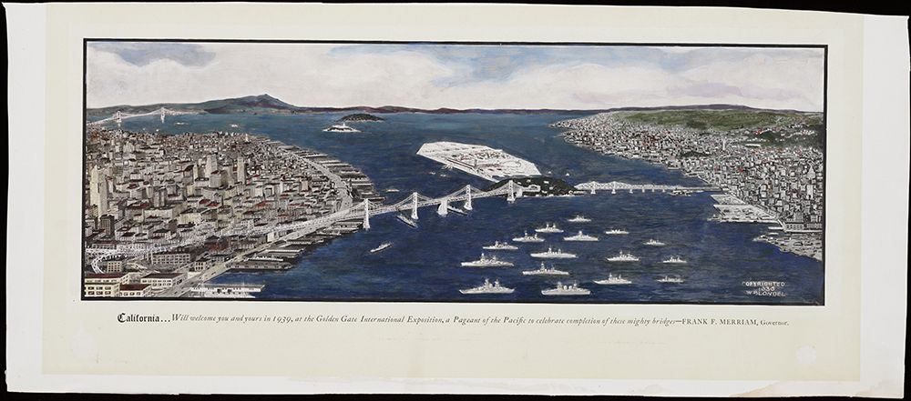 San Francisco-1939-Panorama Bay Bridge art print by Worlds Fair Posters for $57.95 CAD
