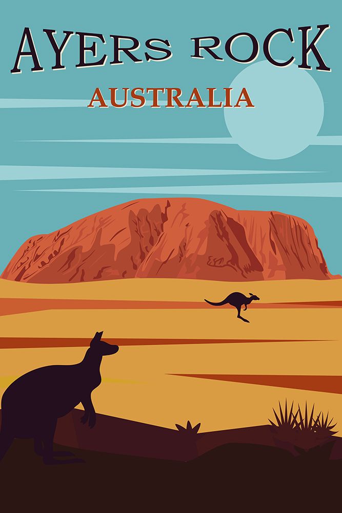 Australia Travel Poster Ayers Rock art print by Vintage Travel Posters for $57.95 CAD