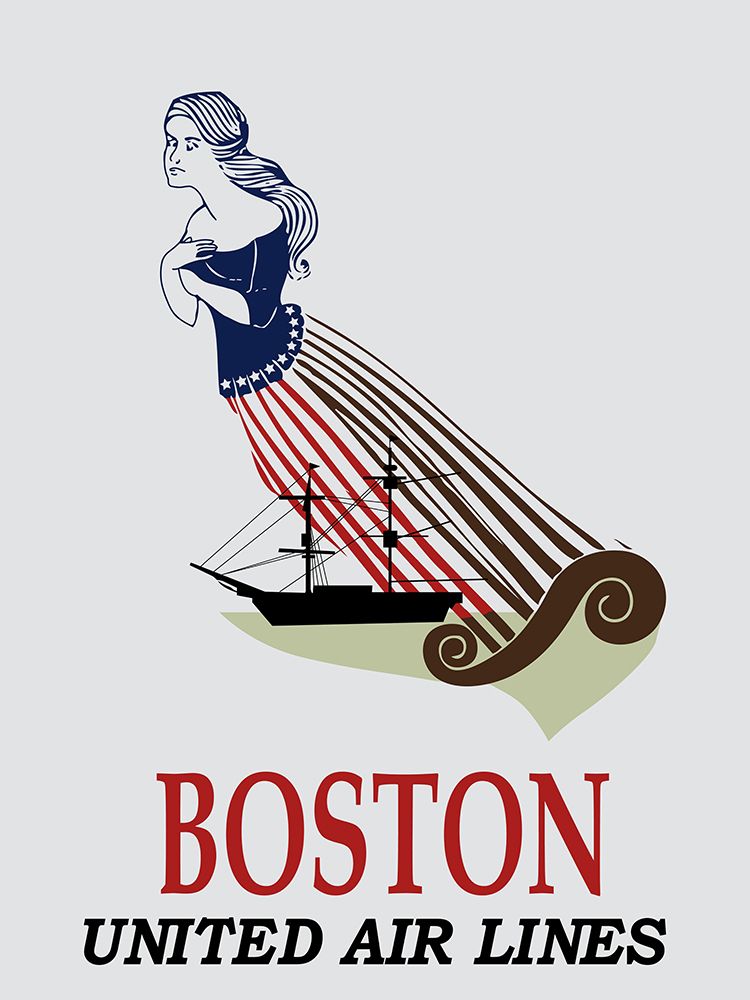 Boston Airlines Vintage Poster art print by Vintage Travel Posters for $57.95 CAD